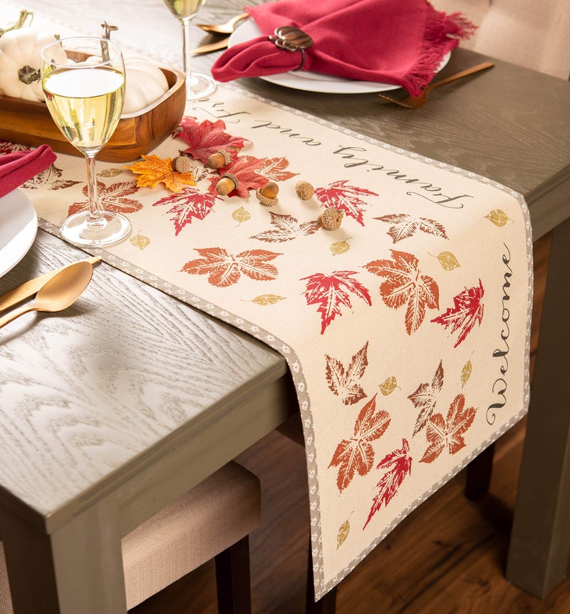 DII Rustic Autumn Leaves Kitchen Collection Thanksgiving & Fall Table DÃ©cor, Reversible Table Runner, 14x72 - Image 5